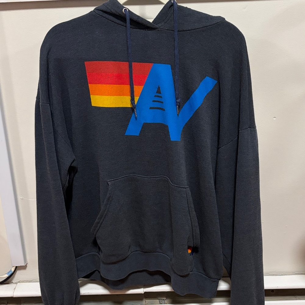 💙🖤💙Charcoal Hoodie with Blue and Red Accents🖤💙🖤